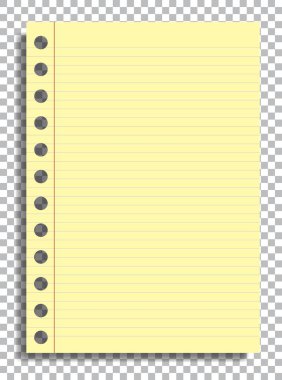 Uyarı için sayfalar dolusu boş sarı sayfa. Eğitim vektörü illüstrasyonu