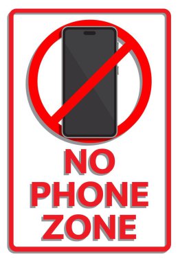 Telefon uyarı işareti simgesi. Mesajsız telefon bölgesiyle birlikte. Vektör İllüstrasyonu