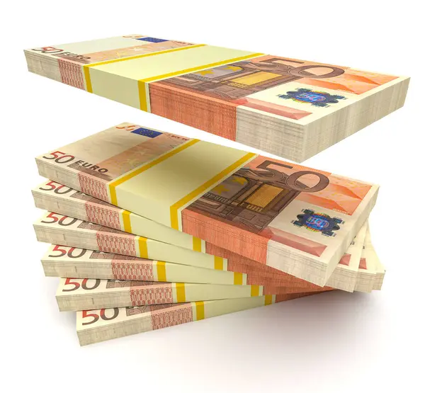 Евро Бизнес Финансовые Концепции Евро Валюта Изолирована Белом — стоковое фото