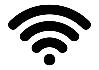 Wi-Fi işaret simgesi. Ağ sinyali sembolü. Vektör illüstrasyonu