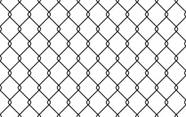 Çelik zincir desenli metal bir çit. Vektör illüstrasyonu