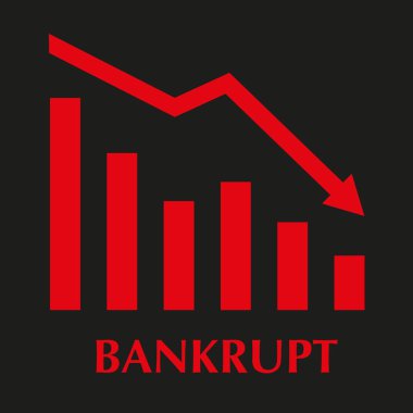 Düşük raporlu kavramsal grafik. Ekonomik durgunluk ve iflas sürecinin karanlık diyagramı. İş ve finans vektörü illüstrasyonu