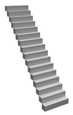 Soyut merdiven. Merdivenler beyaz üzerine izole edilmiş. İş ve inşaat kavramı