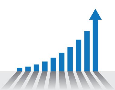 İş başarısı grafiği - vektör illüstrasyonu minimalist tarzda büyüme, ilerleme ve başarıyı gösterir