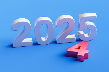 Yeni yıl 2025 tatil konsepti. 2024 yılına yakın 2025 sayısı.