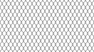 Metal çit arka planı. Siyah ve beyaz örgülü çelik zincir. Vektör illüstrasyonu