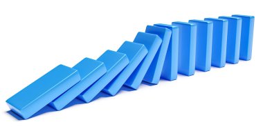 Stratejik iş başarısızlığı ve risk yönetimi domino düşüşüyle gösteriliyor