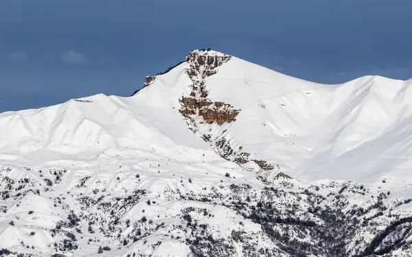 Schnee Winterberge Bei Schönem Sonnenabend Kaukasus Shahdagh Aserbaidschan — Stockfoto