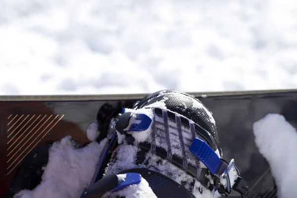 Snowboard Chaussure Reliure Sur Piste Ski Vue Rapprochée — Photo