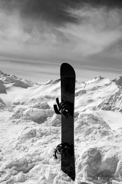 Snowboard Hóban Hegy Tetején Freeriding Kaukázus Hegység Télen Elbrus Régióban — Stock Fotó