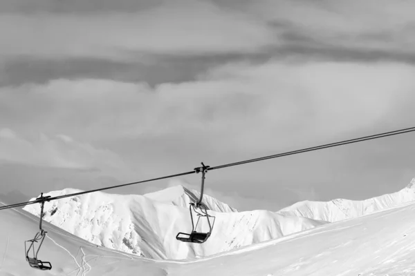 Elevador Cadeira Estação Esqui Cáucaso Montanhas Geórgia Região Gudauri Montanhas — Fotografia de Stock