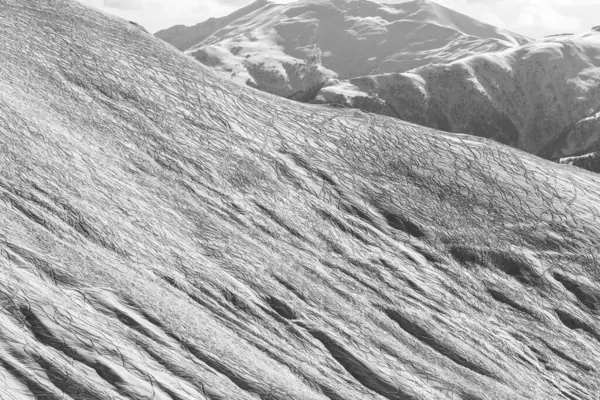 Поза Поршневий Схил Фріверингу Слідами Лиж Сноубордів Сніжних Гір Під — стокове фото