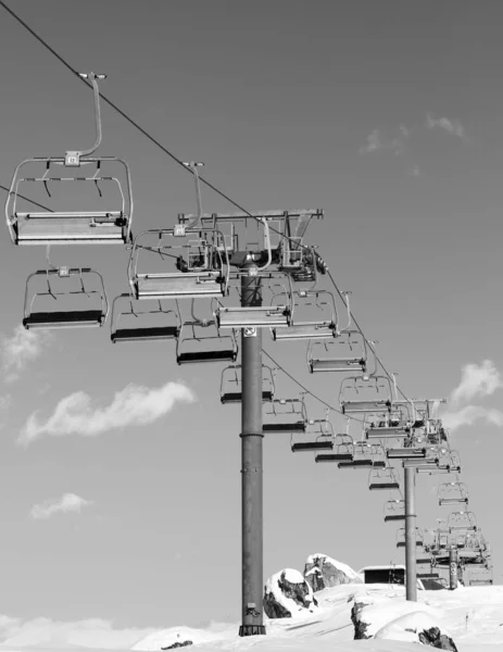 Ліфт Сніговий Схил Лижному Курорті Зимовий День Кавказькі Гори Взимку — стокове фото