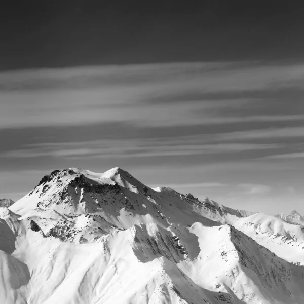 Black White View Snowy High Mountains Winter Caucasus Mountains Georgia — Stock Photo, Image