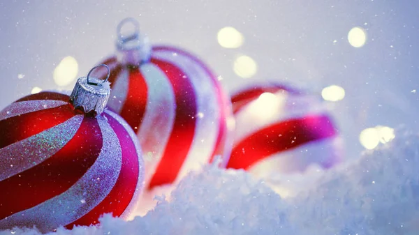 Sfondi Natale Con Palle Festa Belle Bokeh Astratto — Foto Stock