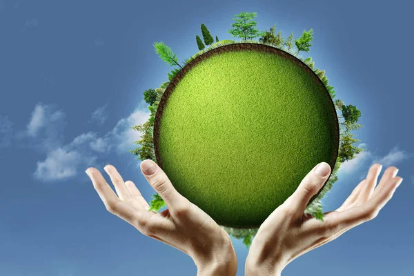 Aarde Onze Handen Abstract Eco Milieu Achtergronden — Stockfoto
