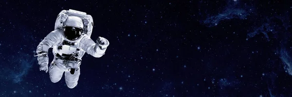 Astronauta Vuela Sobre Tierra Espacio Para Navidad — Foto de Stock