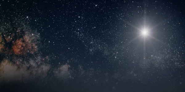 Céu Noturno Com Estrelas Lua Nuvens Para Natalelementos Desta Imagem — Fotografia de Stock