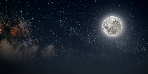Фон Ночное Небо Звездами Луна Облака Christmaselements Этого Изображения Предоставленного — стоковое фото