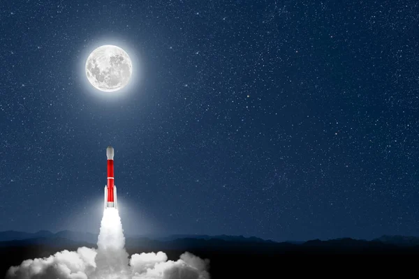 クリスマス イブにロケットが宇宙に飛び込む — ストック写真