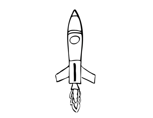 Raket Vliegt Ruimte Bedrijfsgroeiconcept — Stockvector