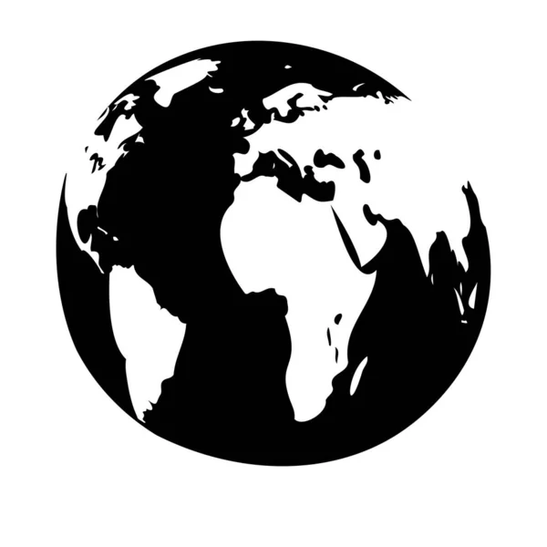 Globe Terrestre Isolé Sur Fond Blanc — Image vectorielle