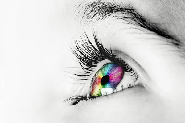 Кольорові Очі Ятирічна Дівчина — стокове фото