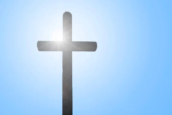 Krzyż Wielkanocny Tle Świtu — Zdjęcie stockowe