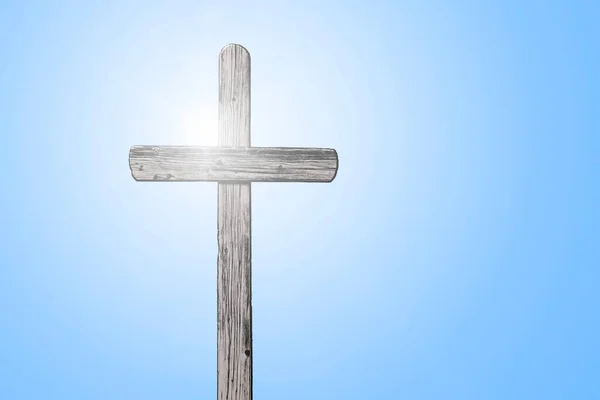 Una Croce Pasqua Sullo Sfondo Dell Alba — Foto Stock