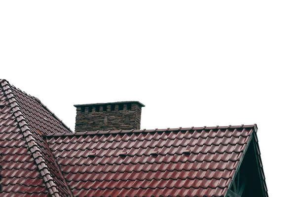 赤い家の屋根は — ストック写真