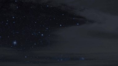 Yıldızlı ve aylı gece gökyüzü. Yüksek kalite fotoğraf