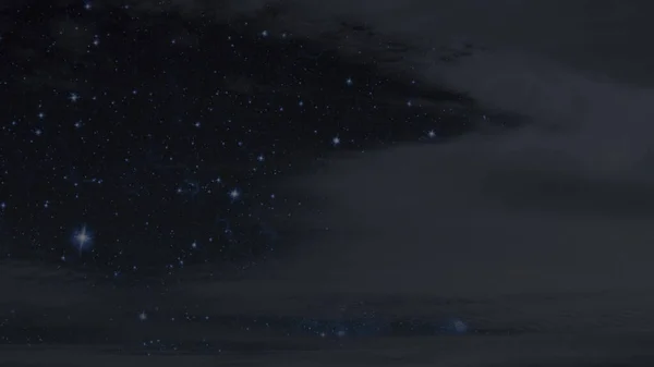 Yıldızlı Aylı Gece Gökyüzü Yüksek Kalite Fotoğraf — Stok fotoğraf