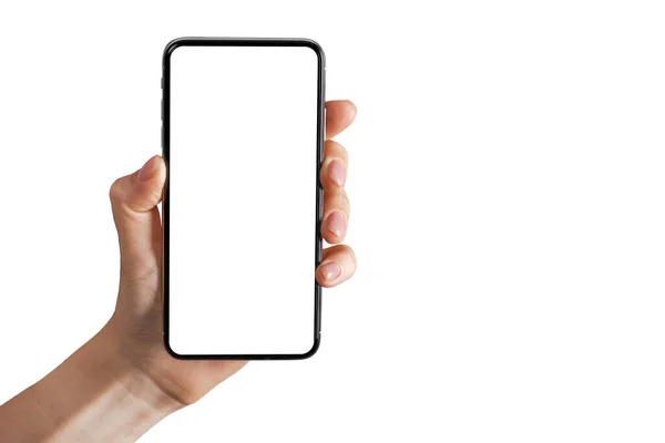 白色背景的Iphone广告 — 图库照片