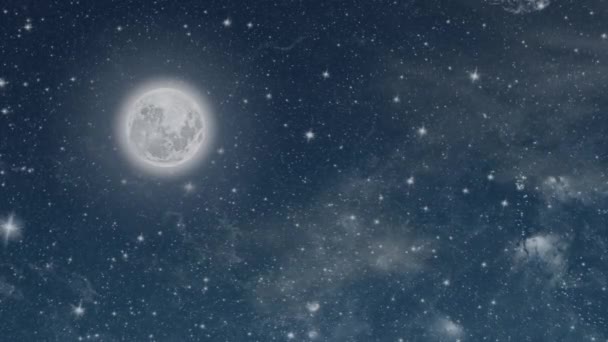 Movimento Della Luna Attraverso Cielo Stellato Con Nuvole — Video Stock