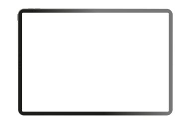 Beyaz arkaplanda bir tablet