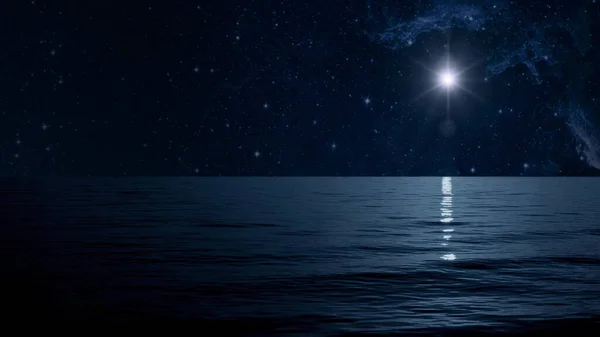 Луна Светит Море — стоковое фото