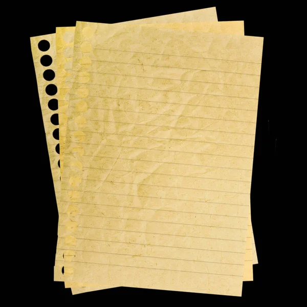 Taccuino Carta Isolato Sullo Sfondo Nero — Foto Stock