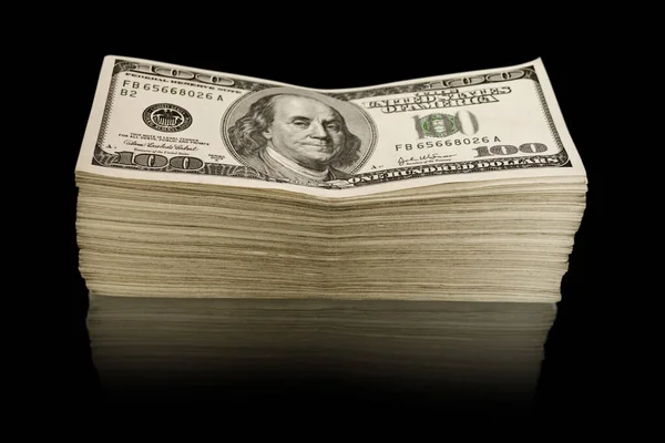 Montón Dinero Sobre Fondo Negro — Foto de Stock
