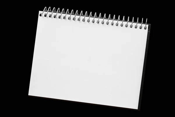 Paper Page Notebook Isolated Black Background — Stock Photo, Image