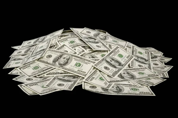 Montón Dinero Sobre Fondo Negro —  Fotos de Stock