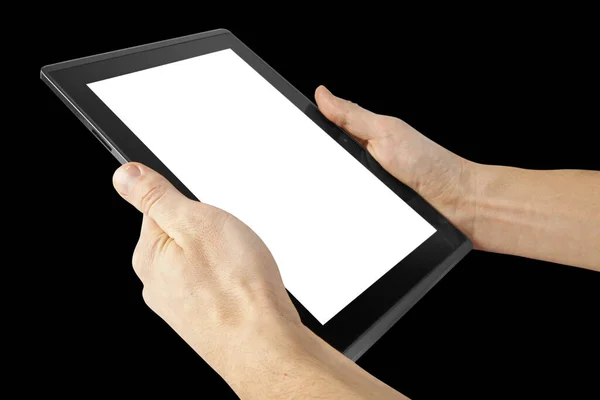 Ein Tablet Auf Schwarzem Hintergrund — Stockfoto
