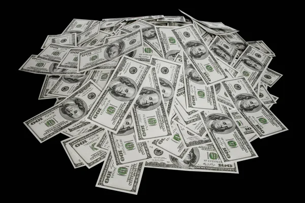 Montón Dinero Sobre Fondo Negro —  Fotos de Stock