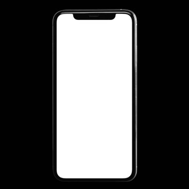 Siyah arka planda bir telefon reklamı.