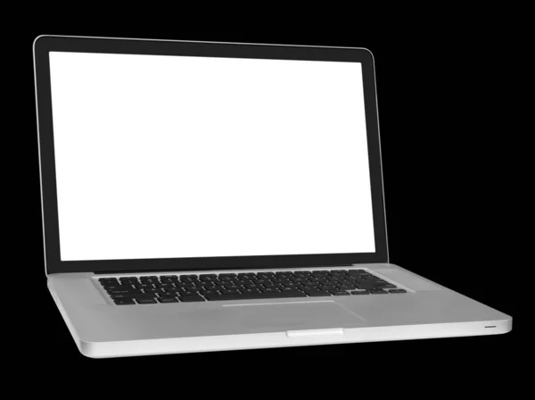 Modern Laptop Computer Black Background — Stock Photo, Image