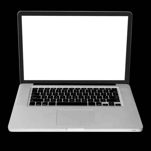 Nowoczesny Laptop Czarnym Tle — Zdjęcie stockowe