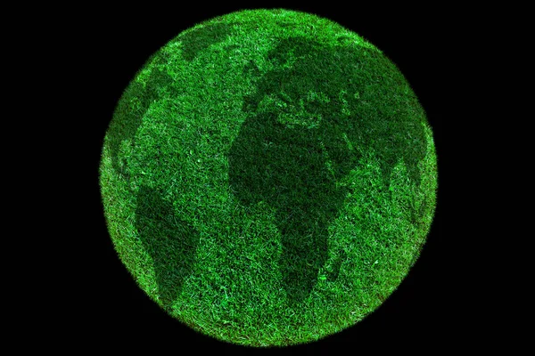 Zielona Trawa Ziemna Czarnym Tle — Zdjęcie stockowe