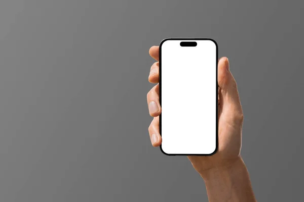 Phone Iphone Photographed Sunlight Transparent Gray Background — Stock Photo, Image