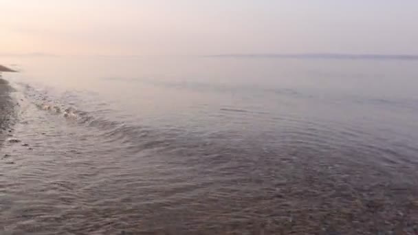 Нічне Море Видом Гори Зоряне Небо — стокове відео