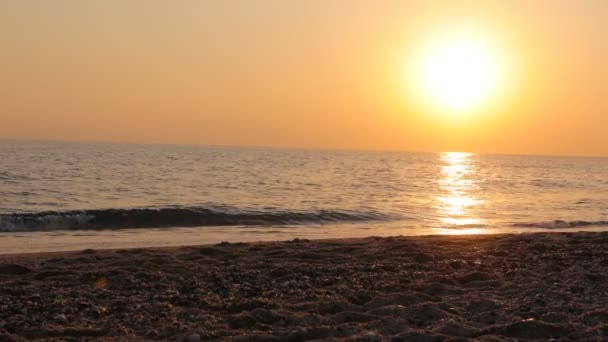 Západ Slunce Mořské Pláži — Stock video