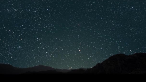 Movimento Estrelas Céu Noturno Com Vista Das Montanhas — Vídeo de Stock